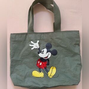 Disney Mickey Mouse olive green with sequined Mickey Mouse Tote Bag